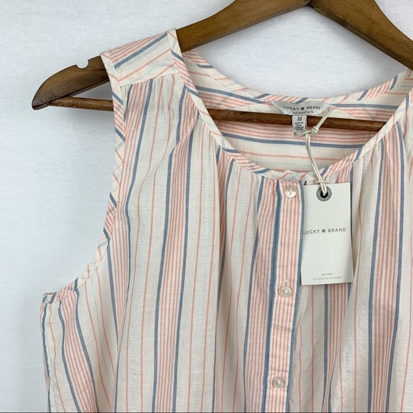 Lucky Brand NWT Pastel Stripe Sleeveless Shirt - Picture 4 of 8